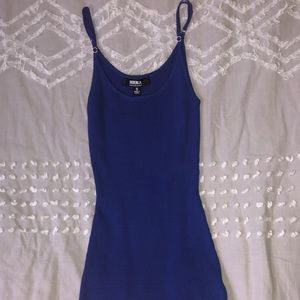 Tight fitting blue dress